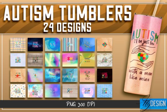 Autism Tumblers Graphics for Crafts Projects