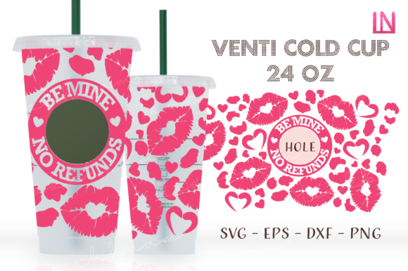 Be Mine Lips Leopard Venti Cup Full Wrap: Graphics for Crafts
