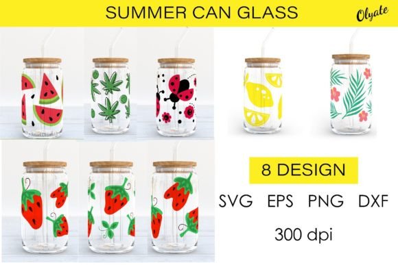 Bundle Can Glass Wrap. Summer Beer Can Graphics