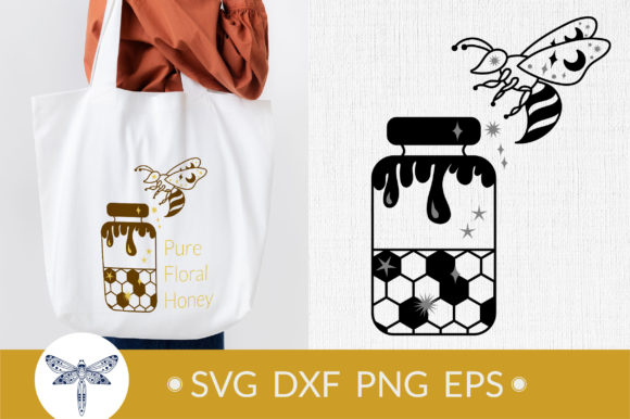 Celestial Honey Bee SVG with Honey SVG: Graphics for Crafts