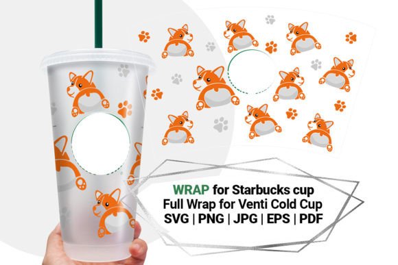 Corgi Wrap for Starbucks Cold Cup 24 Oz: Graphics & Crafts