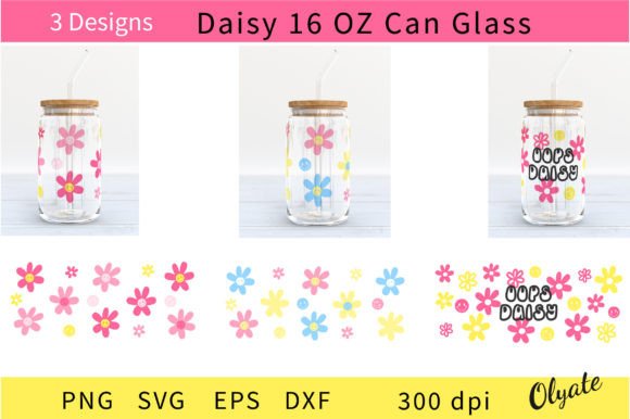 Daisy Libbey Can Glass Wrap. Hippie Can