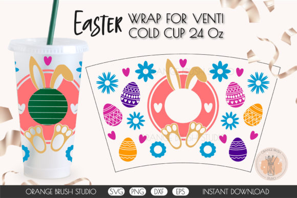 Easter Bunny SVG Wrap for Venti Cup