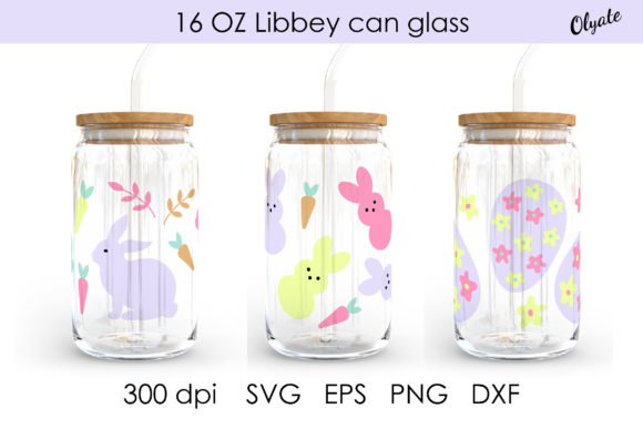 Easter Libbey Can Glass 16 OZ Wrap Graphics and Crafts