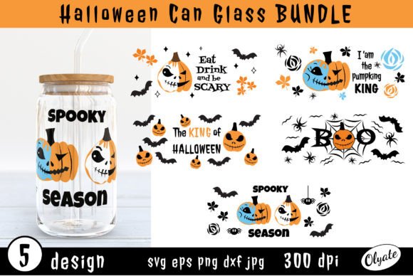 Halloween Can Glass Bundle: Graphics & Crafts