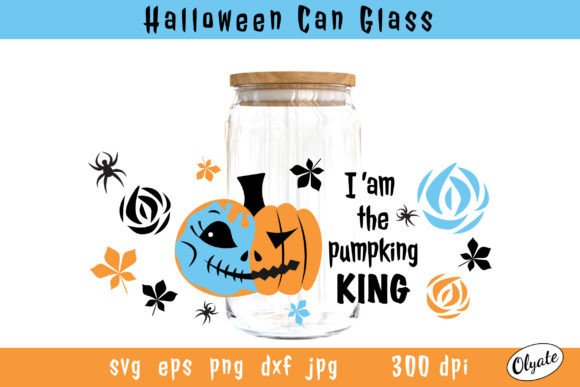 Halloween Can Glass Wrap: Pumpkin Jack Graphics & Crafts