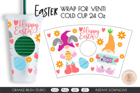 Happy Easter Gnomes SVG Full Wrap 24oz: Graphics and Crafts for Content Creation