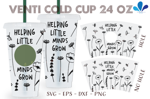 Helping Little Mind Grow Flower Wrap SVG: Graphics for Crafts & Branding
