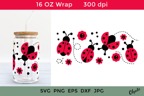 Lady Bug for Libbey Can Glass 16 OZ Wrap: Graphics and Crafts
