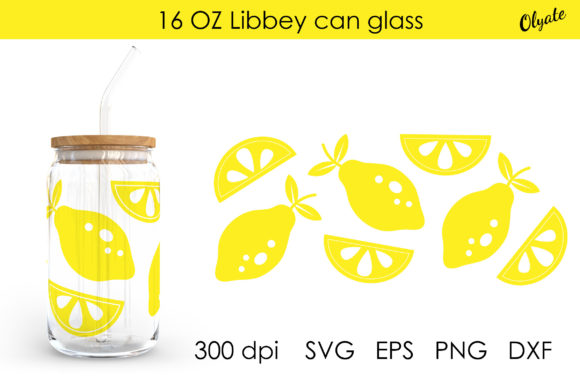 Lemon Libbey Can Glass 16 OZ Wrap: Graphics and Crafts for Content Publishing