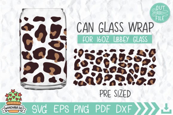 Leopard Cheetah Libbey Glass Can Graphics