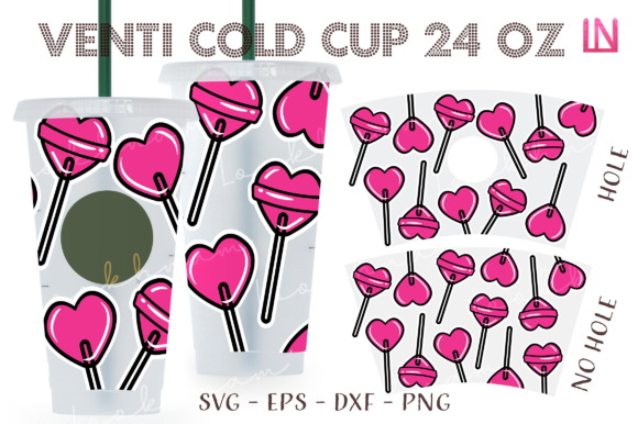 Lollipop Heart Valentine Graphics for Crafts