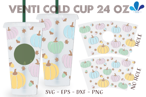Pastel Fall Pumpkin Venti SVG: Graphics for Crafts