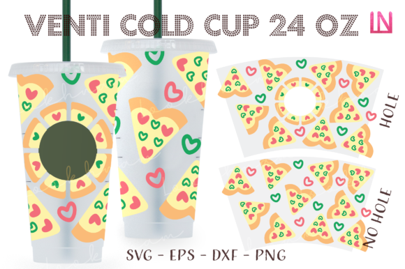 Pizza Hearts Valentine 24 Oz Graphics and Crafts