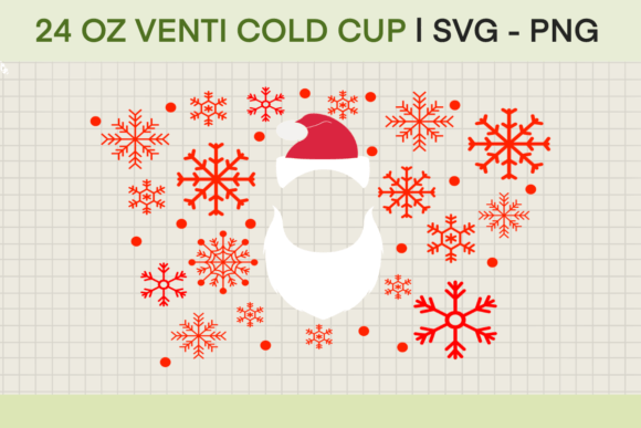 Santa Snowflakes 24oz Cold Cup Wrap: Graphics for Crafts