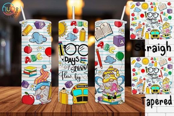 School Gnomes Tumbler, 100 Days Flew By Graphics