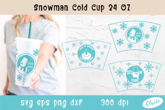 Snowman 24 OZ Cold Cup Wrap. Snowman Tum: Graphics & Crafts