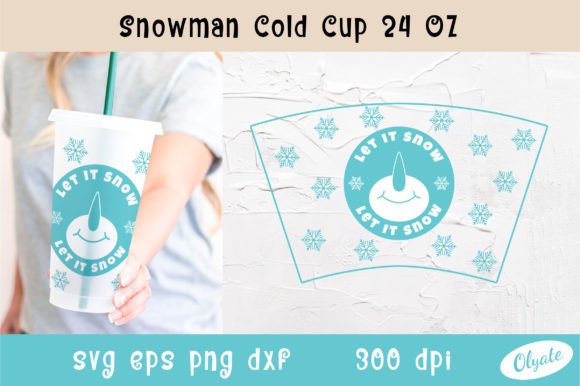 Snowman Cold Cup 24 OZ. Christmas Cold C Graphics