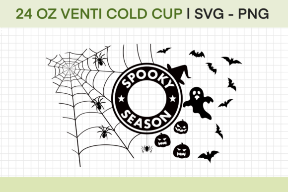 Spooky Season Ghost 24oz Venti Cold Cup Graphics & Crafts