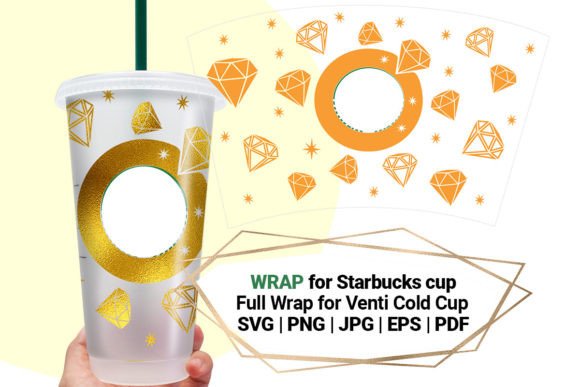 Stars & Sparkle: Diamonds Wrap for Starbucks Cold Cup 24