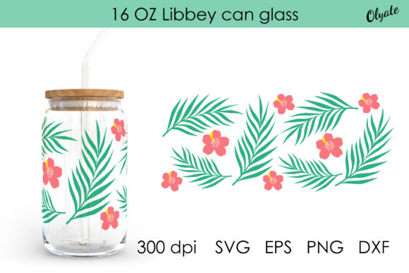 Tropical Libbey Can Glass. 16 OZ Can