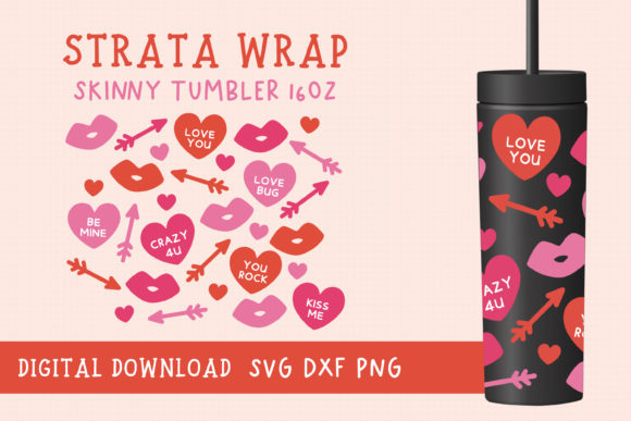 Valentine Svg Wrap Strata Skinny Tumbler