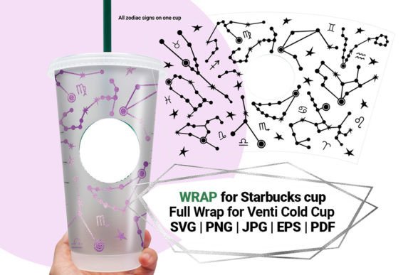 Zodiac Wrap Graphics for Crafts & Cold Cup Branding